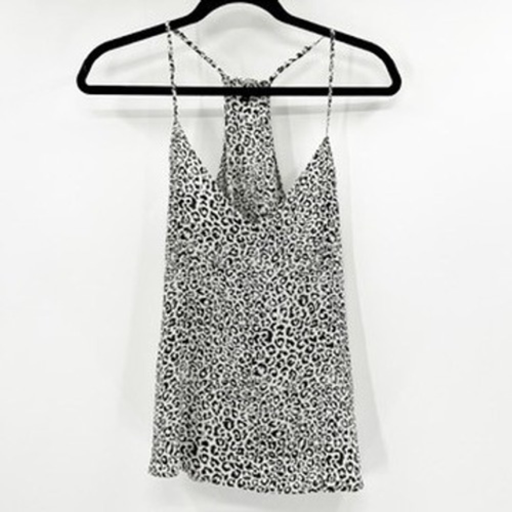 Rails Gwen Ivory Cheetah Silk Racerback Camisole Tank Top Small